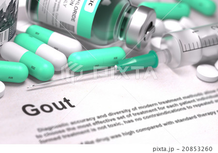 Diagnosis - Gout. Medical Concept with Blurred Diagnosis - Gout. Medical Concept with Blurred 20853260