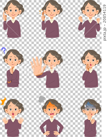 初老女性の様々な表情 初老女性の様々な表情 20854119