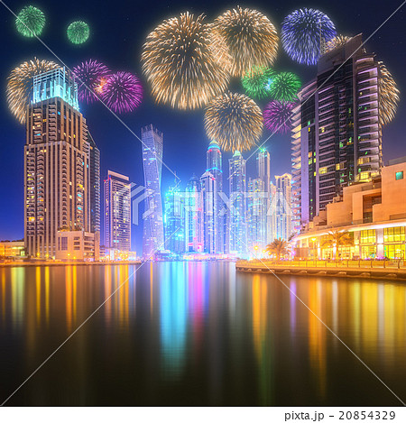 The beauty panorama of Dubai marina. UAE 20854329