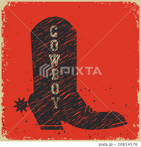 Cowboy boot background.Vector red card Cowboy boot background.Vector red card 20854576