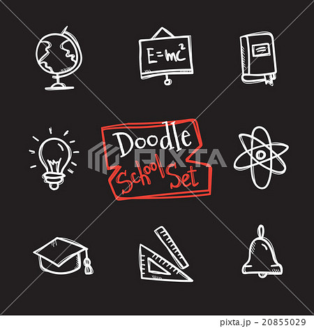 Vector doodle style school set. Cute hand drawn Vector doodle style school set. Cute hand drawn 20855029