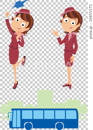 Person character Bus guide and bus illustration - Stock Illustration ...