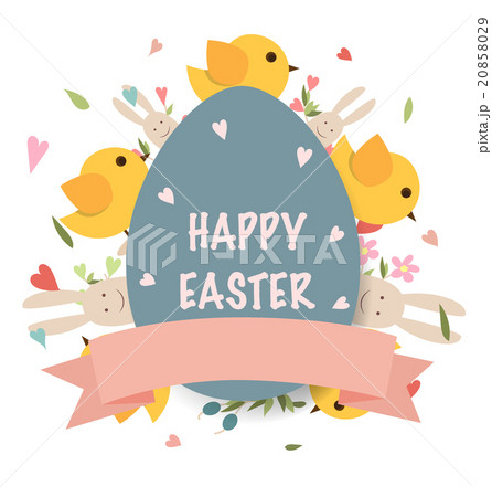 Happy easter cards with Easter eggs. Vector illustration. 20858029