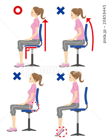 椅子 姿勢のイラスト素材