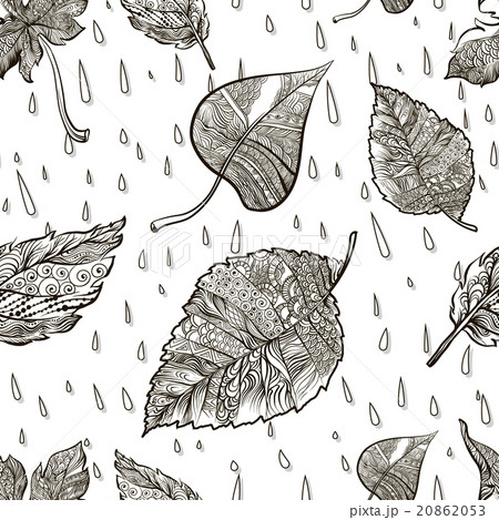 Seamless vector background black and white doodle 20862053