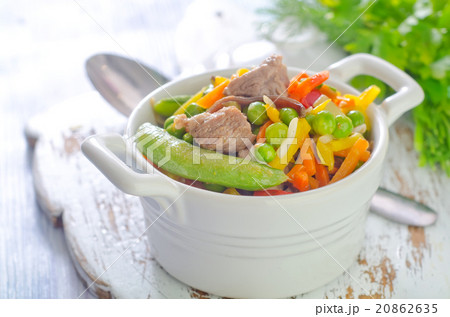 baked vegetables with meat baked vegetables with meat 20862635