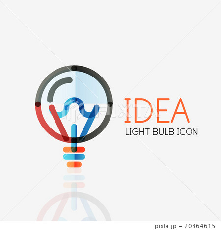 Logo, vector light bulb abstract linear geometric 20864615