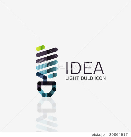 Logo, vector light bulb abstract linear geometric 20864617