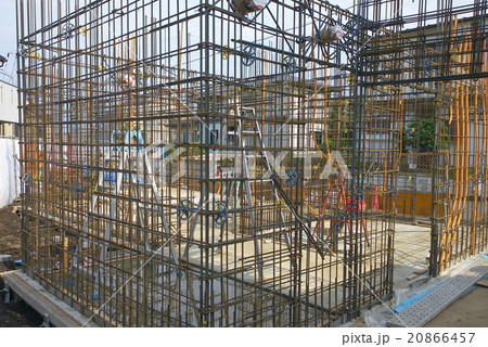 建築工事、壁の配筋工事 20866457