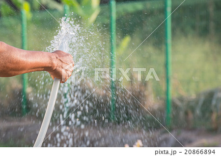 The old man watering plants The old man watering plants 20866894