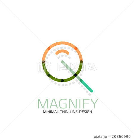 Vector thin line design logo magnifying glass Vector thin line design logo magnifying glass 20866996