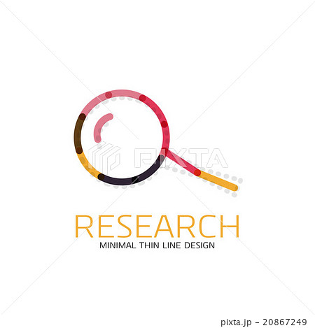 Vector thin line design logo magnifying glass 20867249