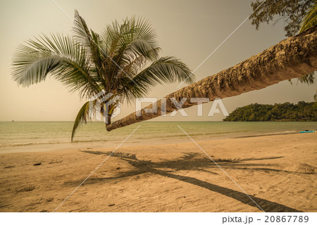 Retro style image of tropical island beach 20867789