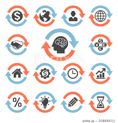 Arrows concept icons set. Vector illustrations. 20868411