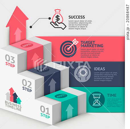 3d business staircase diagram template.  20868487