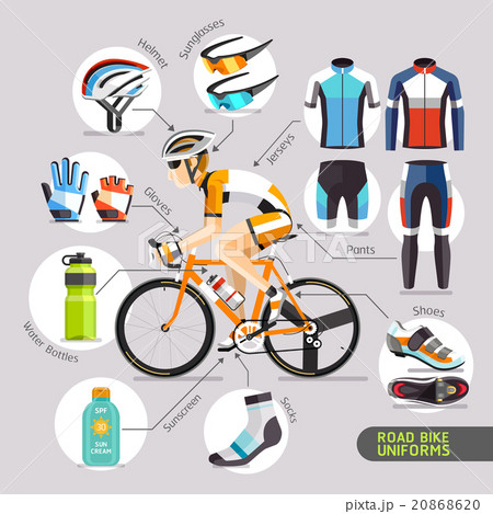 Road Bike Uniforms. Vector illustration. 20868620