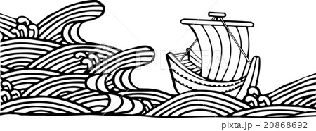 切り絵_海と宝船 切り絵_海と宝船 20868692