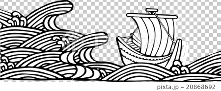 切り絵_海と宝船 切り絵_海と宝船 20868692