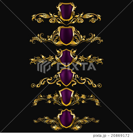 Set of vector damask ornaments. Set of vector damask ornaments. 20869172