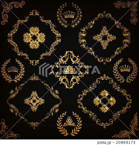 Set of vector damask ornaments. Set of vector damask ornaments. 20869173