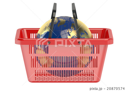 Shopping basket with globe 20870574