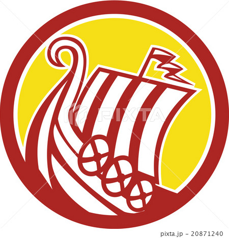 Viking Ship Circle Retro Viking Ship Circle Retro 20871240
