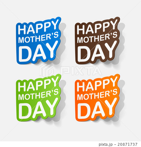 Realistic paper sticker: mother's Day 20871737
