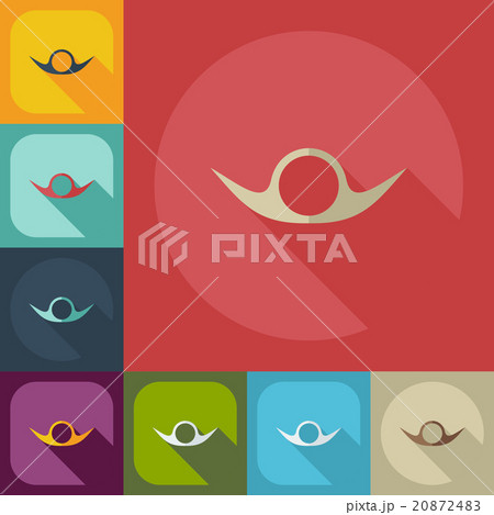 Flat modern design with shadow icons mustache 20872483