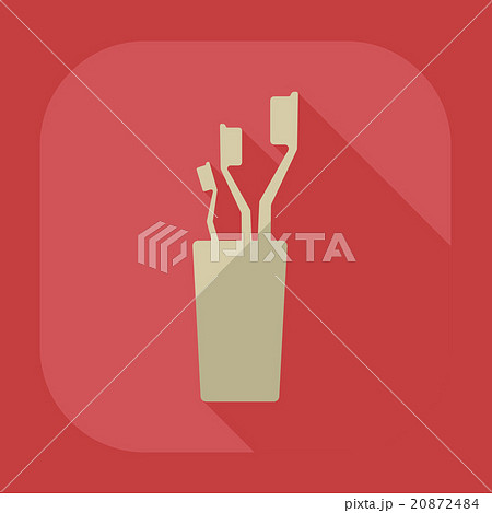 Flat modern design with shadow toothbrushes 20872484