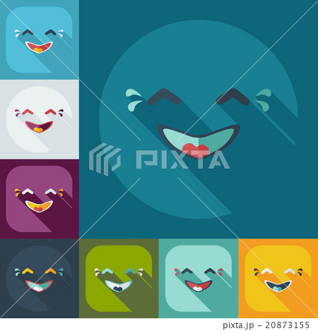 Flat modern design with shadow icons smiley 20873155