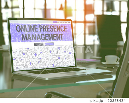 Online Presence Management Concept on Laptop Online Presence Management Concept on Laptop 20873424