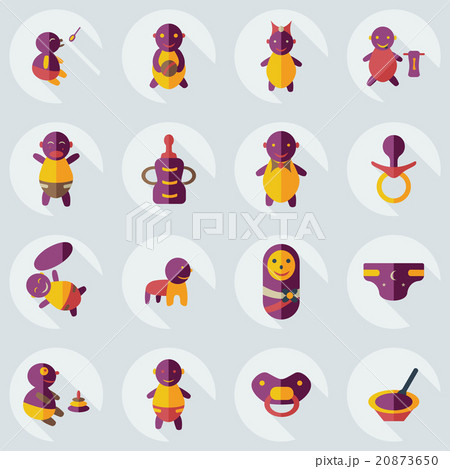 Flat concept, set modern design with shadow Babes Flat concept, set modern design with shadow Babes 20873650