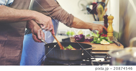 Husband Wife Cooking Dinner Food Concept 20874546