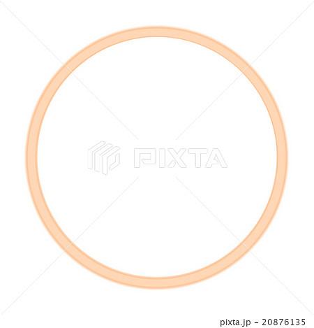 オレンジ色のフレーム 基本枠 円のイラスト素材