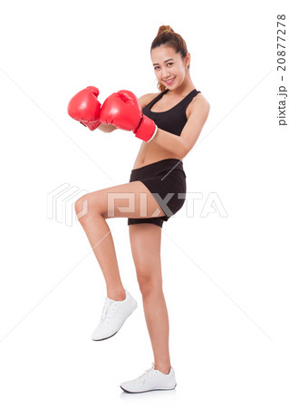 Boxer - Full length fitness woman boxing Boxer - Full length fitness woman boxing 20877278