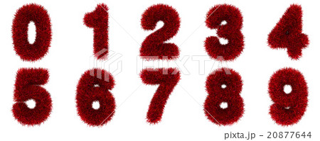 Numbers Made of Grass Turf Isolated  20877644