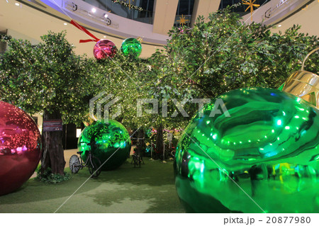 giant christmas tree in a mall with decorations 20877980