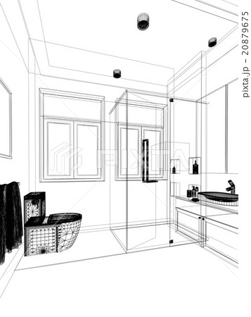 abstract sketch design of interior bathroom  20879675
