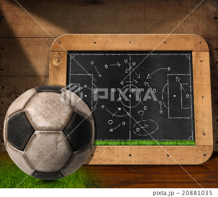 Blackboard with Football Field and Ball 20881035