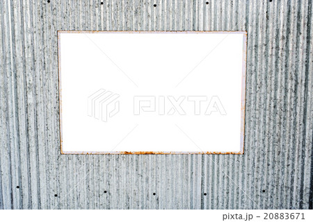 Zinc wall with blank white board for text. 20883671