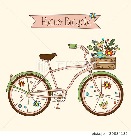 Retro bicycle. Vector illustration. 20884182