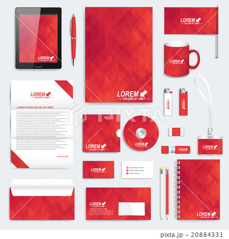 Red set of vector corporate identity template Red set of vector corporate identity template 20884331