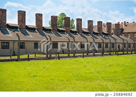 Electric fence in former Nazi concentration camp 20884692