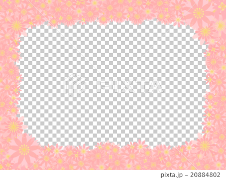 パステルカラー花枠 ピンクのイラスト素材 4802