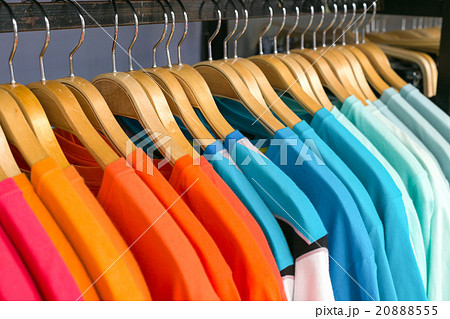 New clothes colorful in a shop store. 20888555