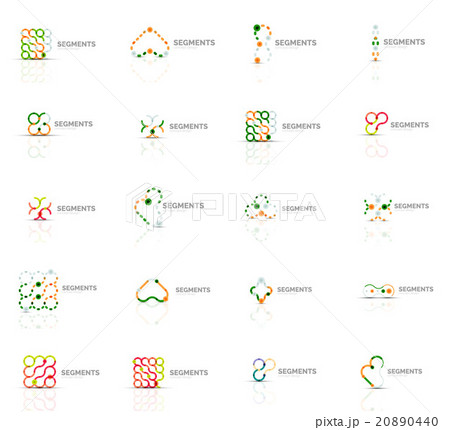 Set of linear abstract logos. Swirl, circle Set of linear abstract logos. Swirl, circle 20890440