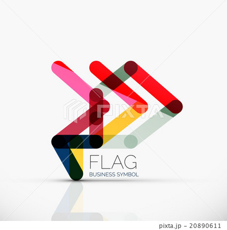 Logo flag, abstract linear geometric business icon Logo flag, abstract linear geometric business icon 20890611
