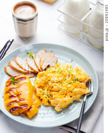 Eggs Scrambled, omelet with grilled sweet pepper Eggs Scrambled, omelet with grilled sweet pepper 20891485