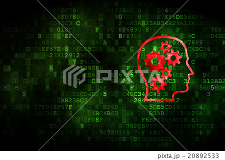 Data concept: Head With Gears on digital Data concept: Head With Gears on digital 20892533