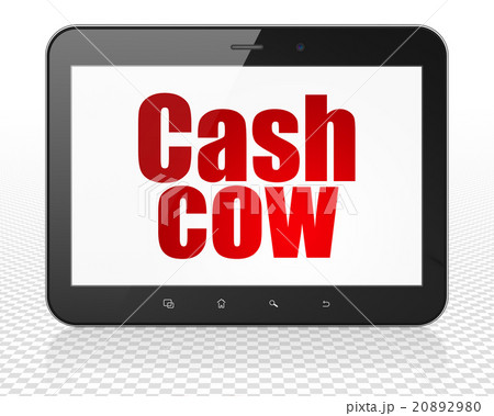 Business concept: Tablet Pc Computer with Cash Cow 20892980